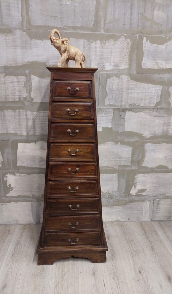 Bombay stiliaus medinė piramidės formos komoda