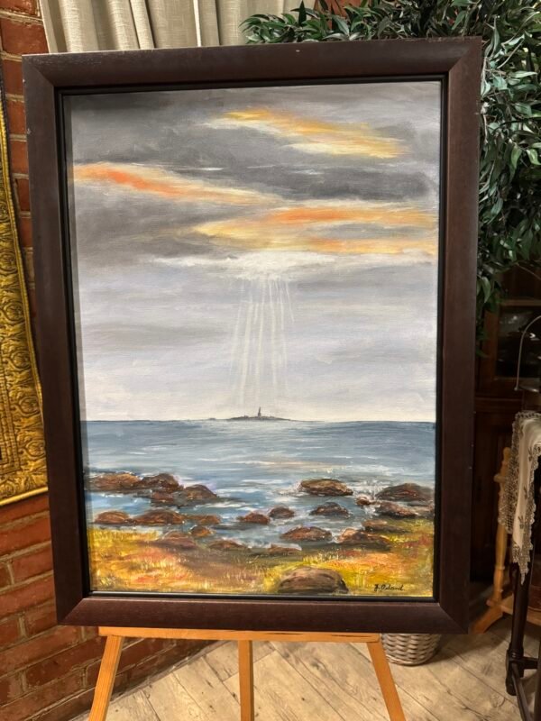 Ant drobės tapytas paveikslas mediniu rėmu