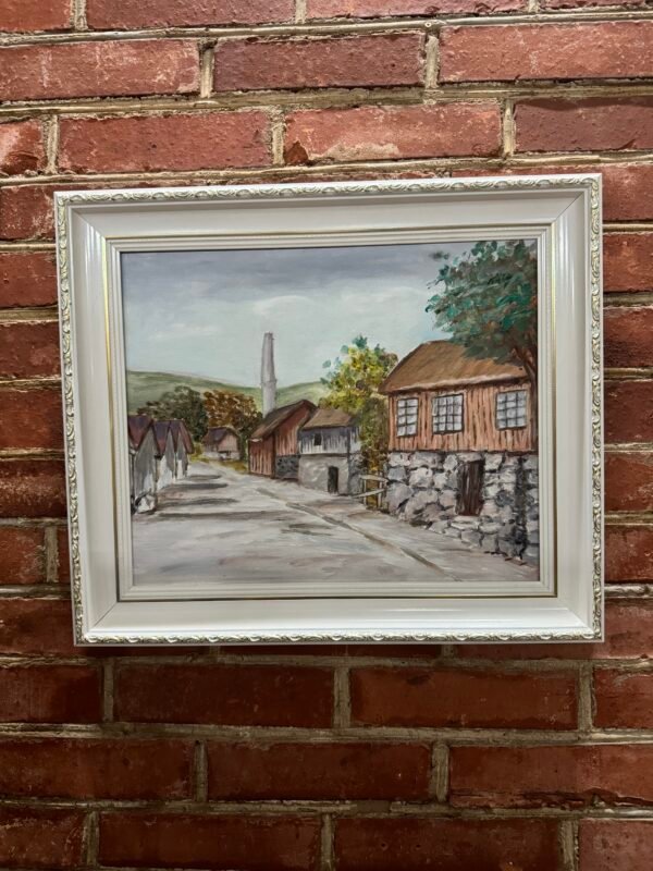 Ant drobės tapytas paveikslas dailiu mediniu rėmu