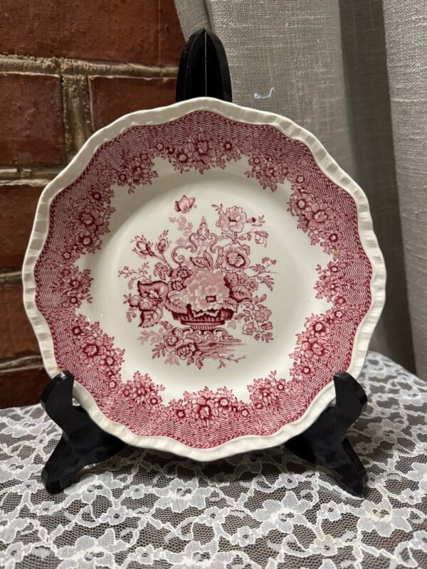 Angiškos Masosns porcelianinės lėkštės su gėlių motyvais