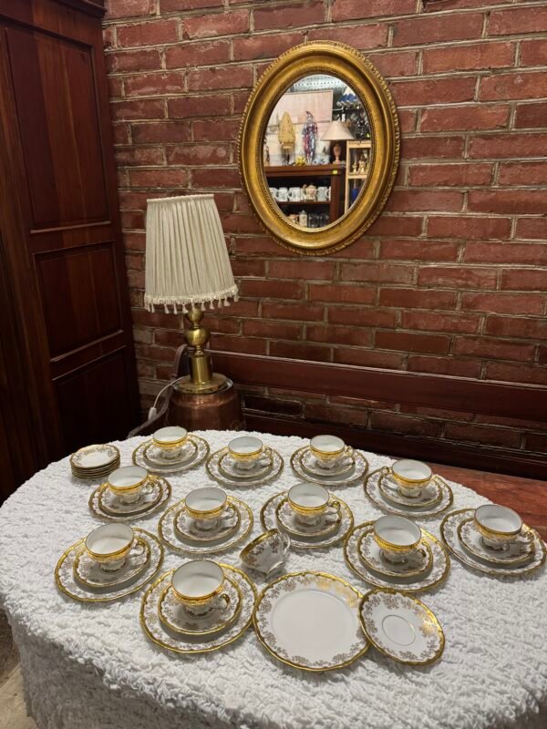 GDR Weimar Porzellan porcelianinių puodukų rinkinys